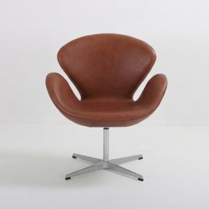 Leather Swan Chair Orange