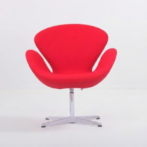 Fabric Swan Chair Red