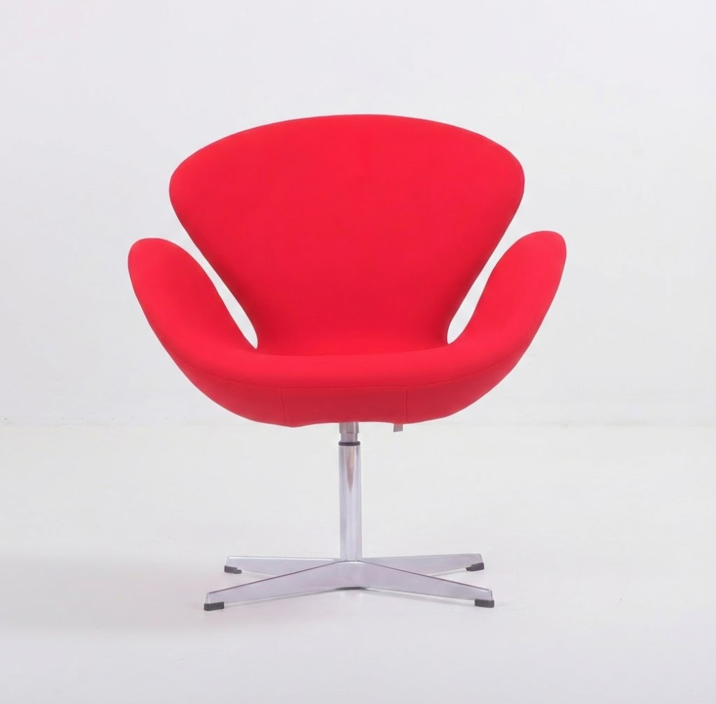 Fabric Swan Chair Red