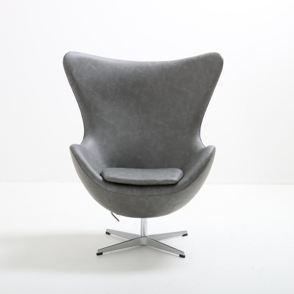 Egg Chair Grey Antique Vegan Leather