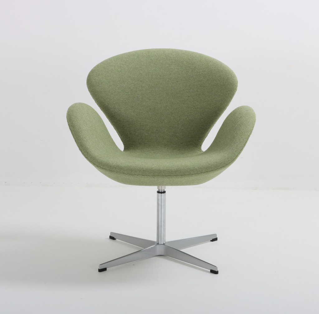 Fabric Swan Chair Green