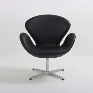 Leather Swan Chair Black