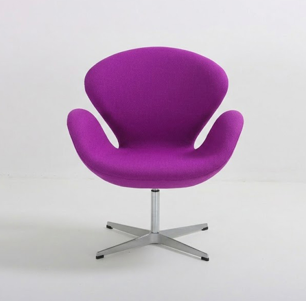 Fabric Swan Chair Purple