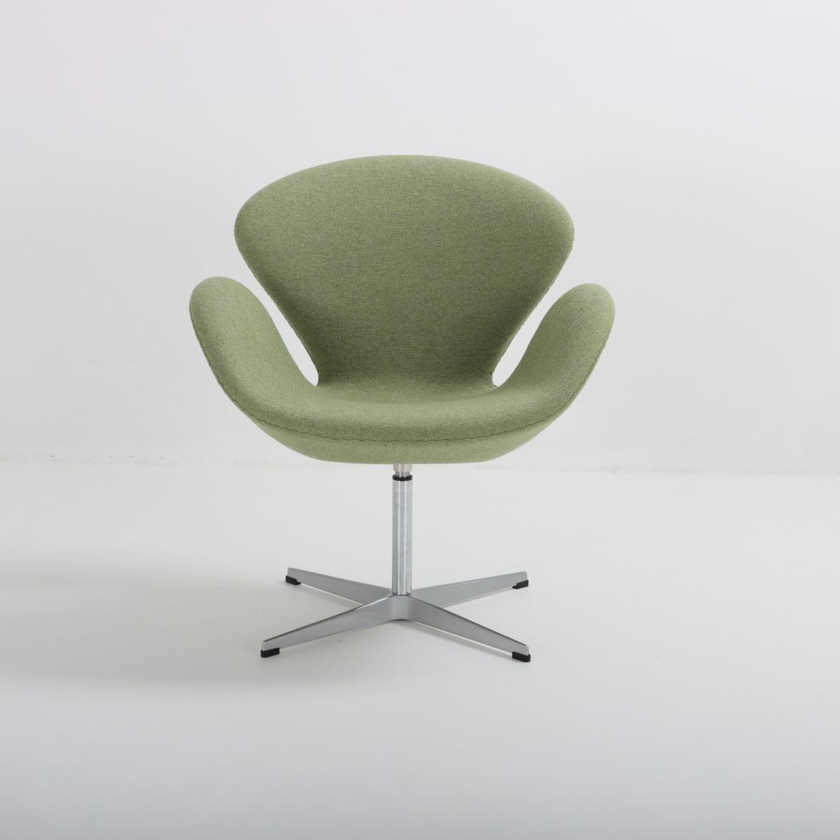 Fabric Swan Chair Green