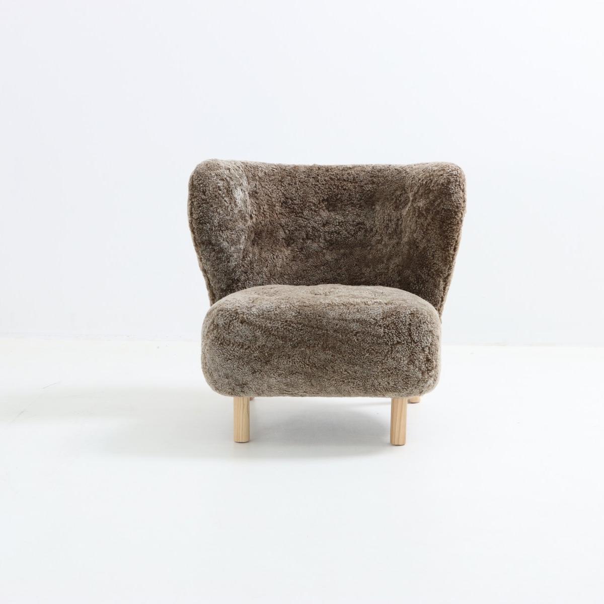 Little Sherpa Petra Chair Dark Brown Real Sheepksin