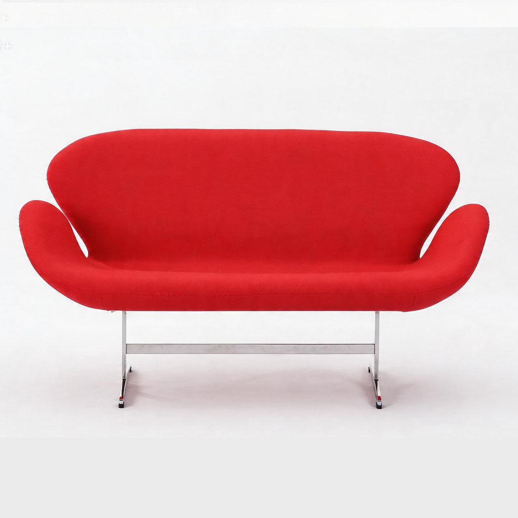 Swan 2 Seater Sofas Red Wool