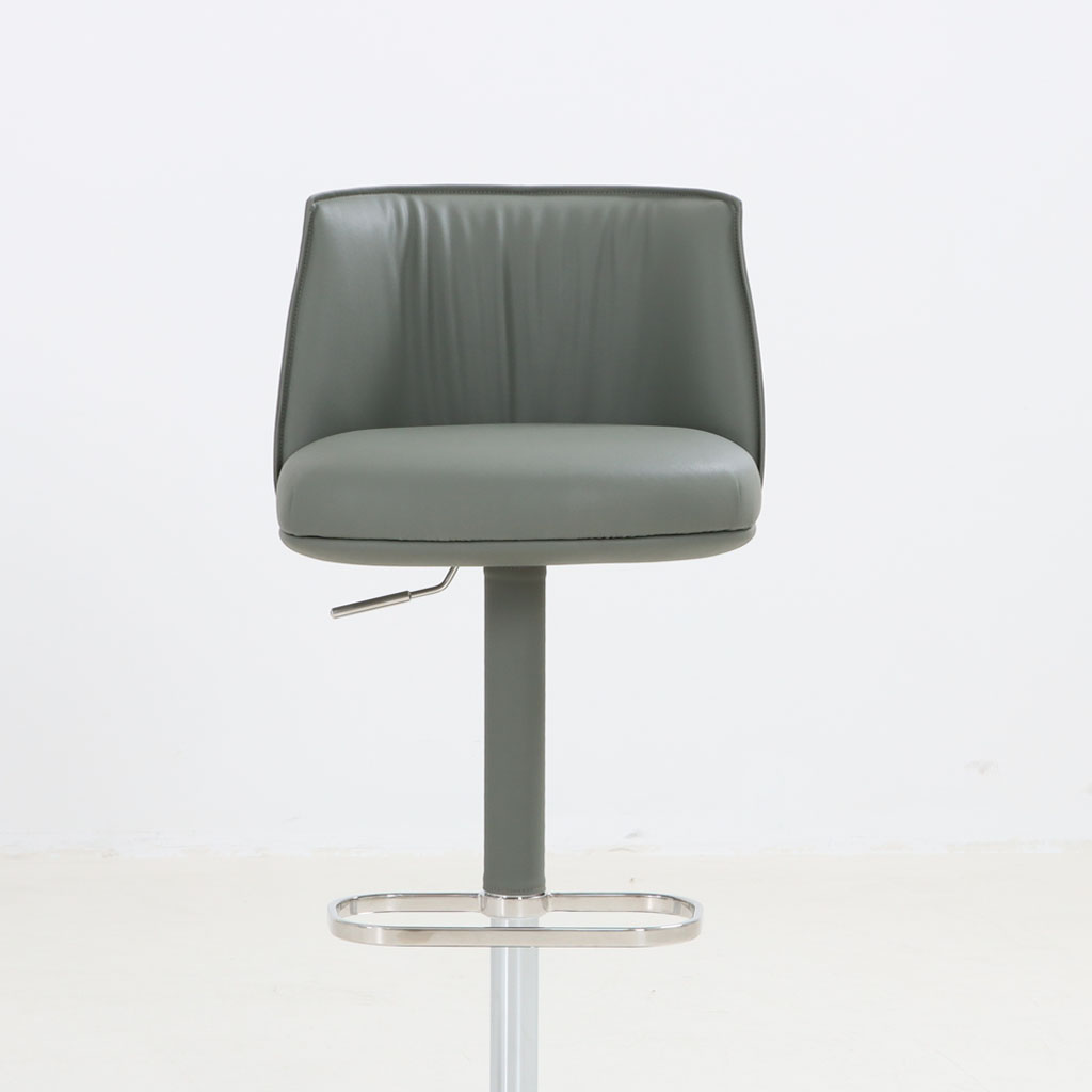 Aldous Adjustable Swivel Bar Stool Grey Vegan Leather