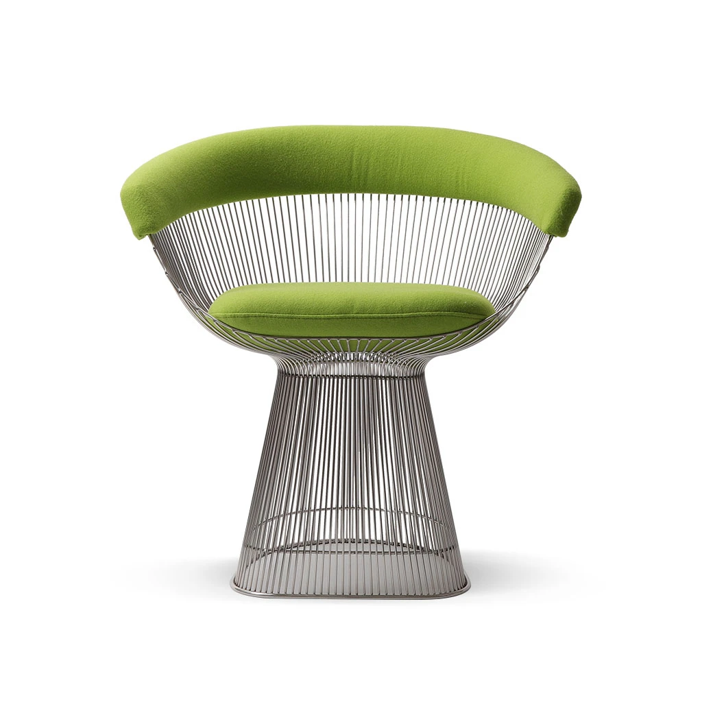 Platner Dining Chair Green Wool