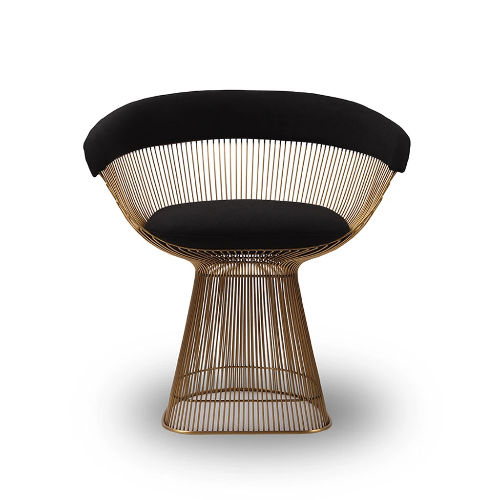 Platner Dining Chair Black Wool
