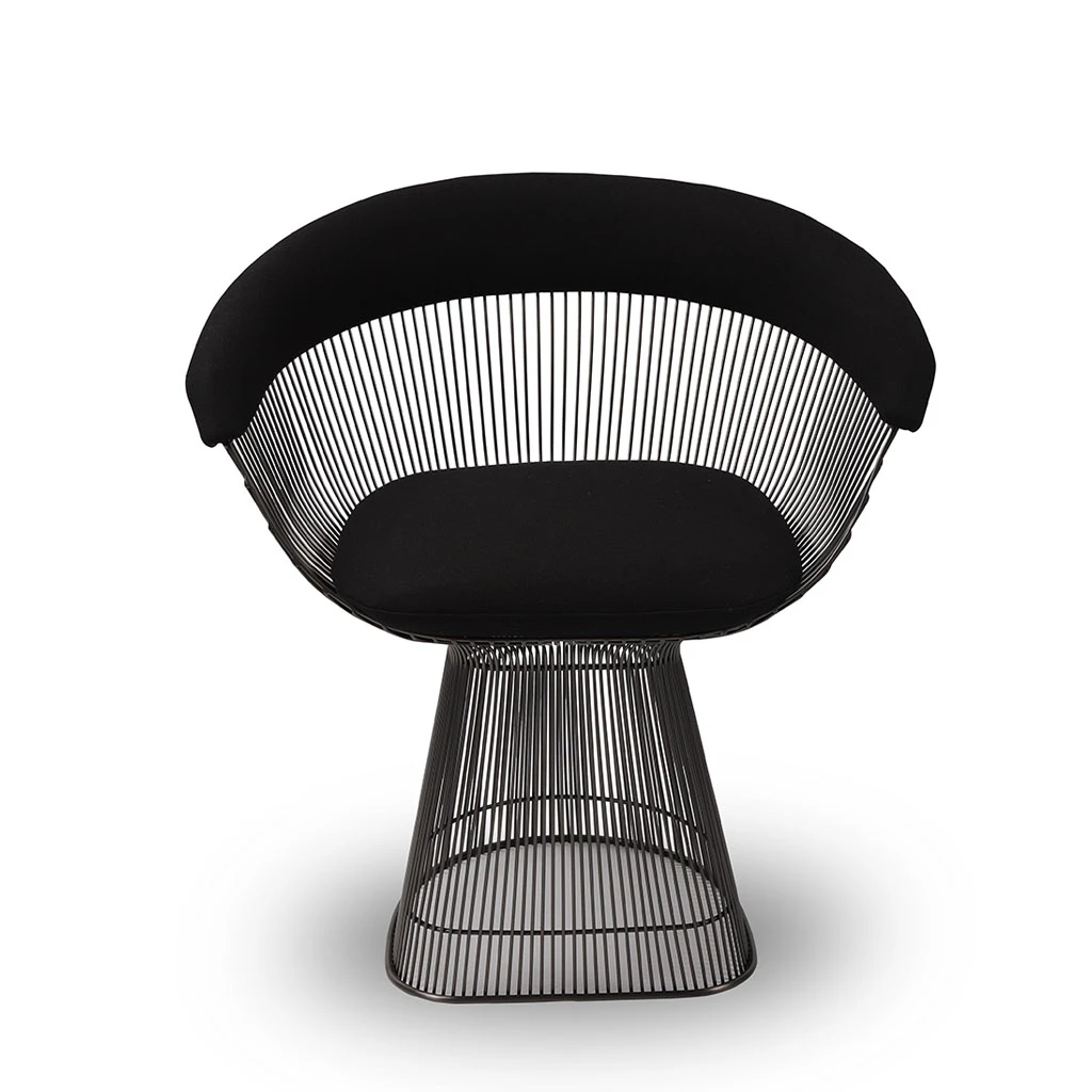Platner Dining Chair Black Wool