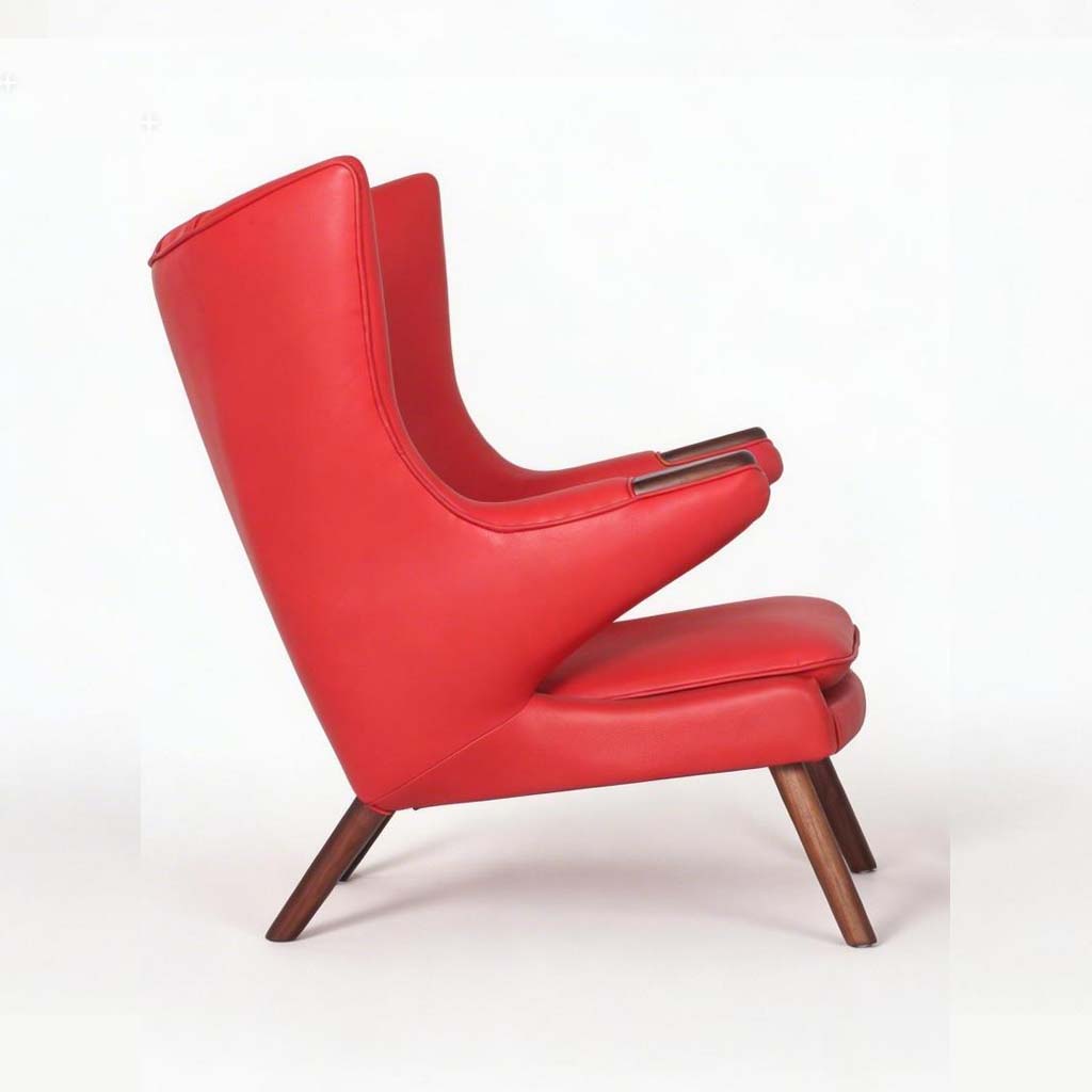 Papa Bear Chair Red Premium Leather