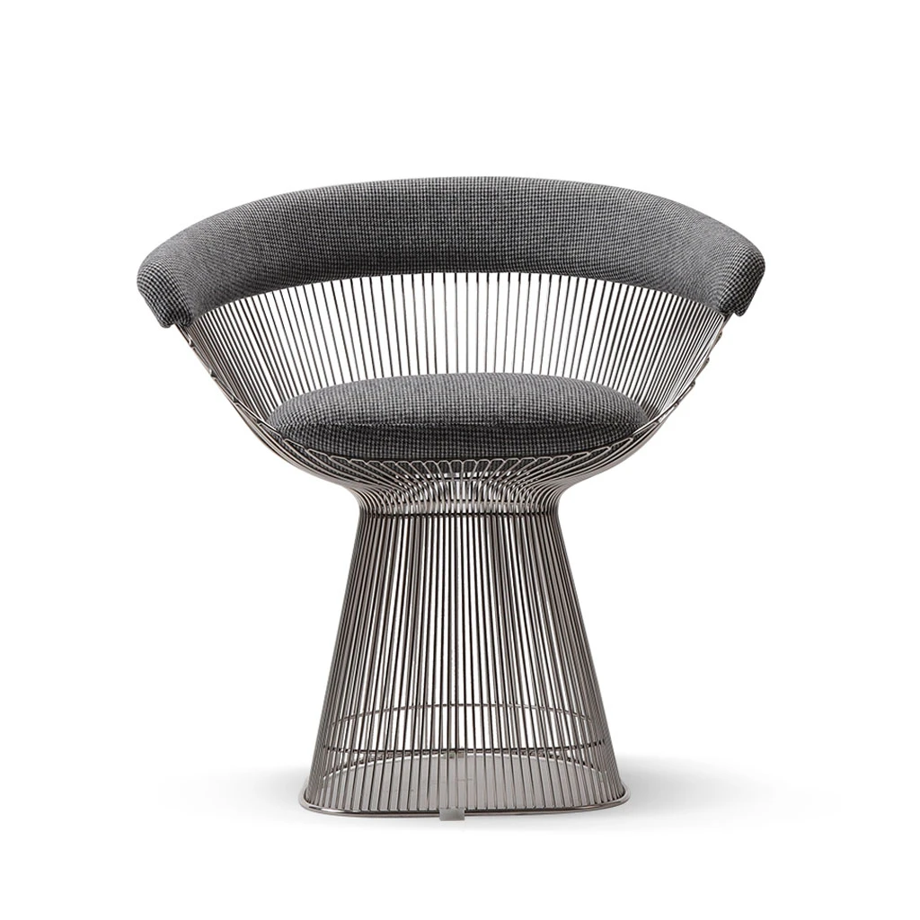 Platner Dining Chair Black And White Wool