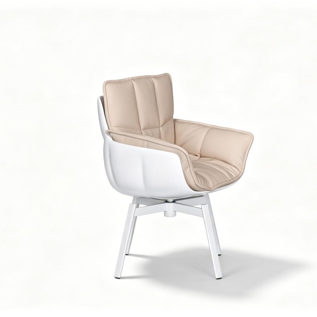 Husk Dining Chair Cream Vegan Leather