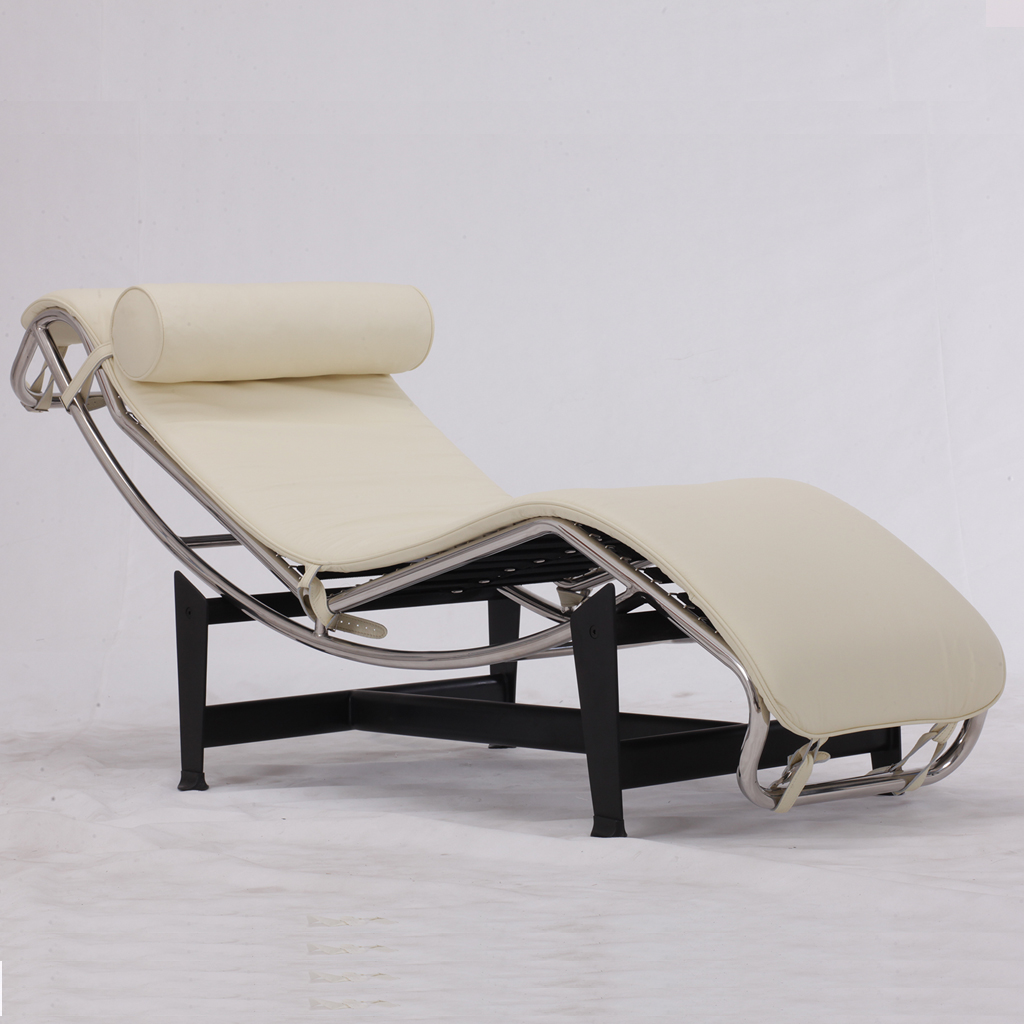 LC4 Chaise Lounge Beige Premium Leather