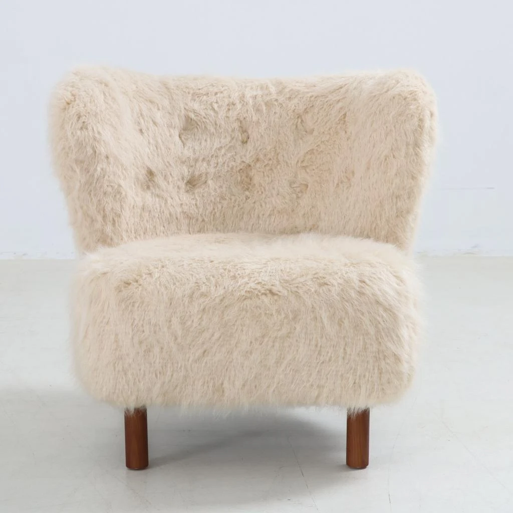 Little Petra Chair Almond Long Hair Sherpa