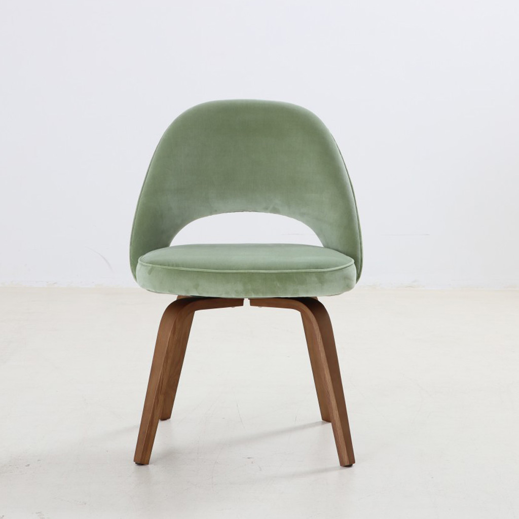 Saarinen Side Chair Light Green Cotton Velvet
