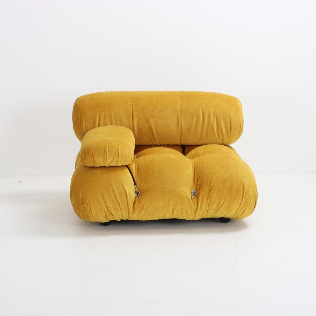 Mario Belini Sofa Left Armrest Seat Module Golden Yellow Chenille