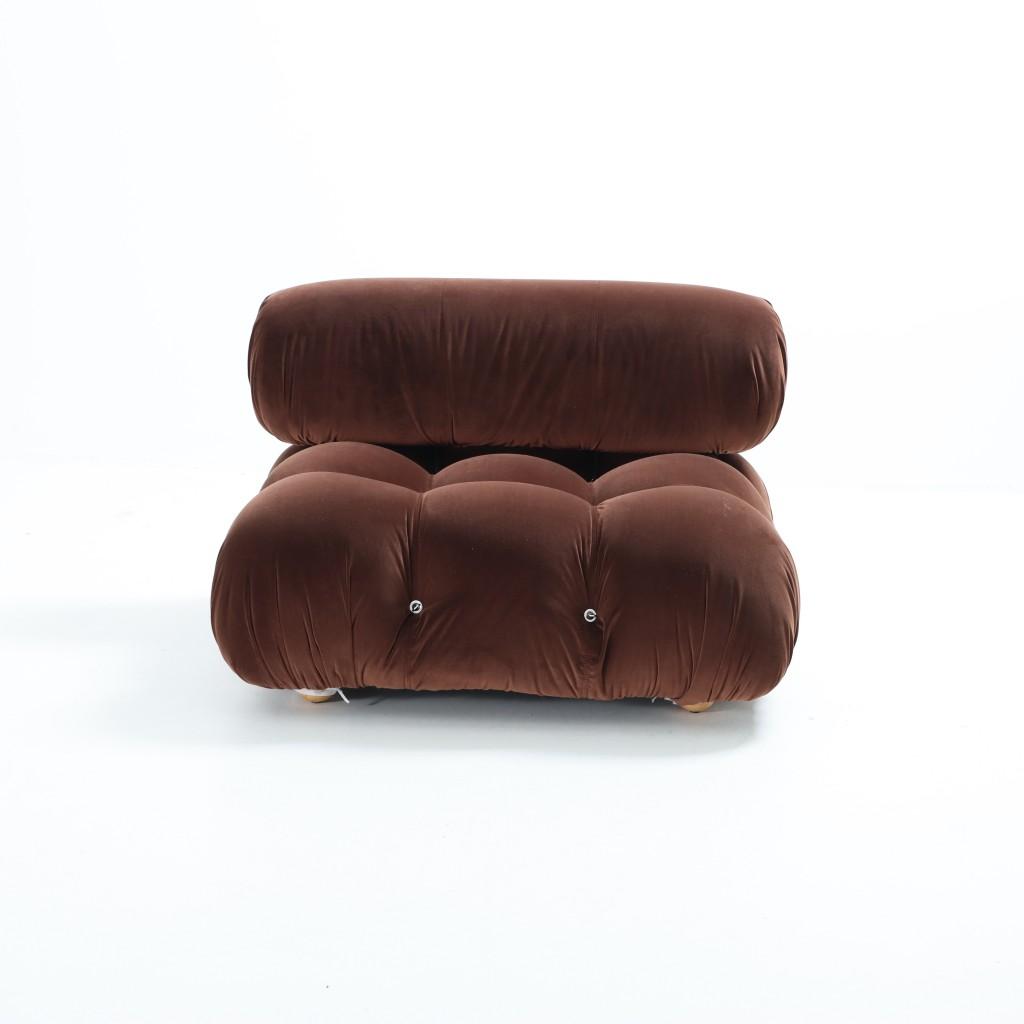 Mario Belini Sofa Middle Seat Module Dark Brown Cotton Velvet