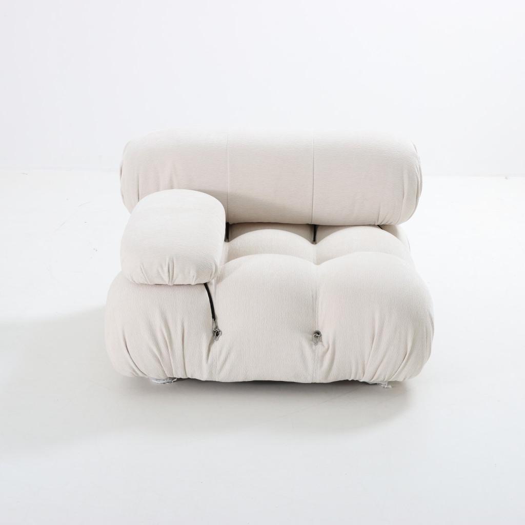 Mario Belini Sofa Left Armrest Seat Module Luxury Beige Chenille