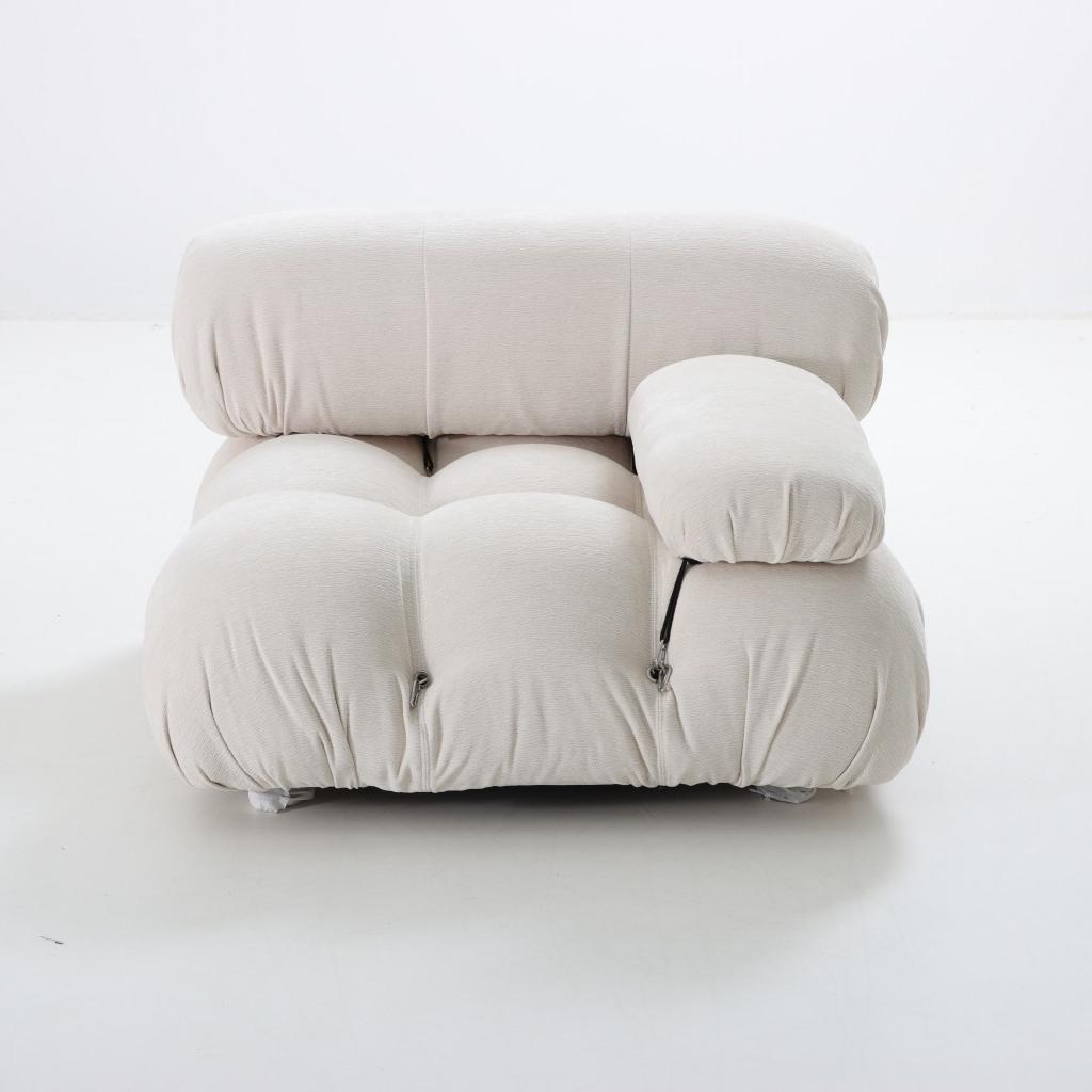 Mario Belini Sofa Right Armrest Seat Module Luxury Beige Chenille