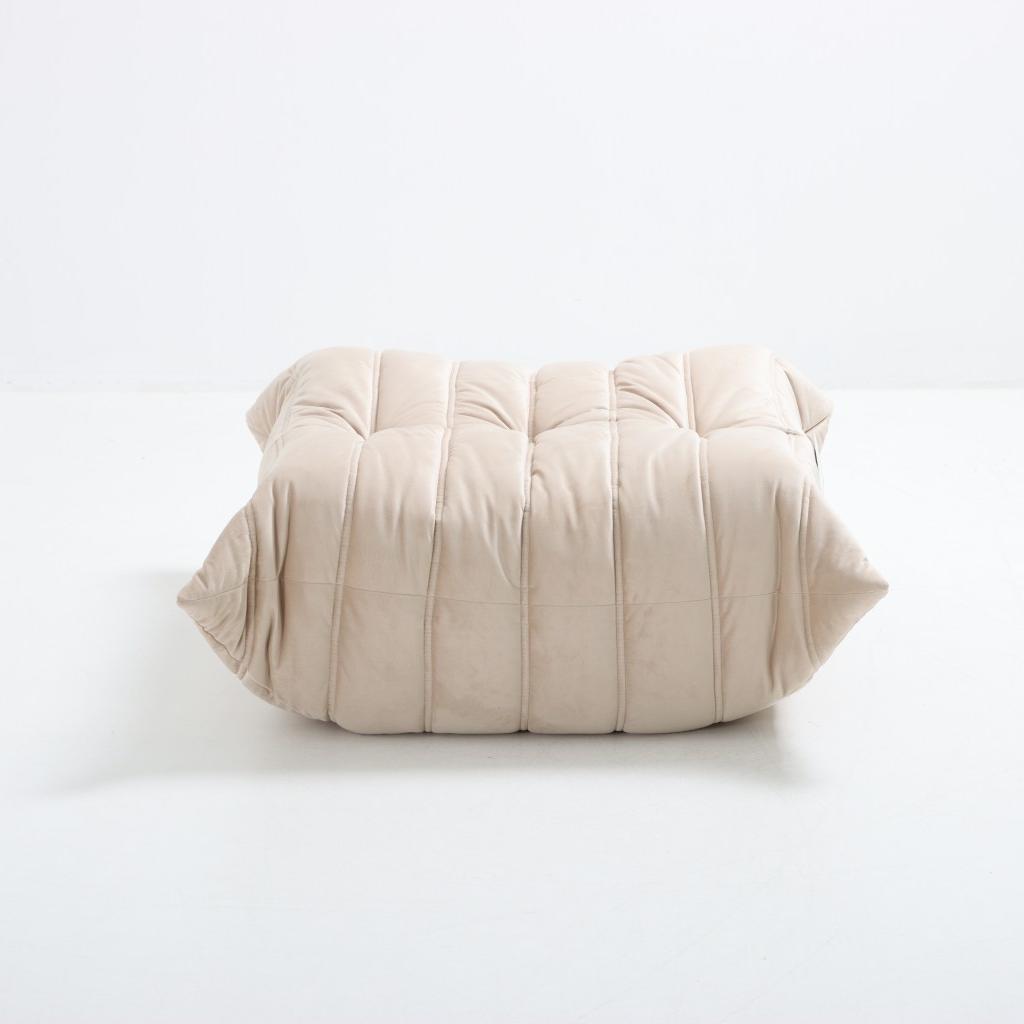 Togo Sofa Ottoman Luxury Grey Velvet
