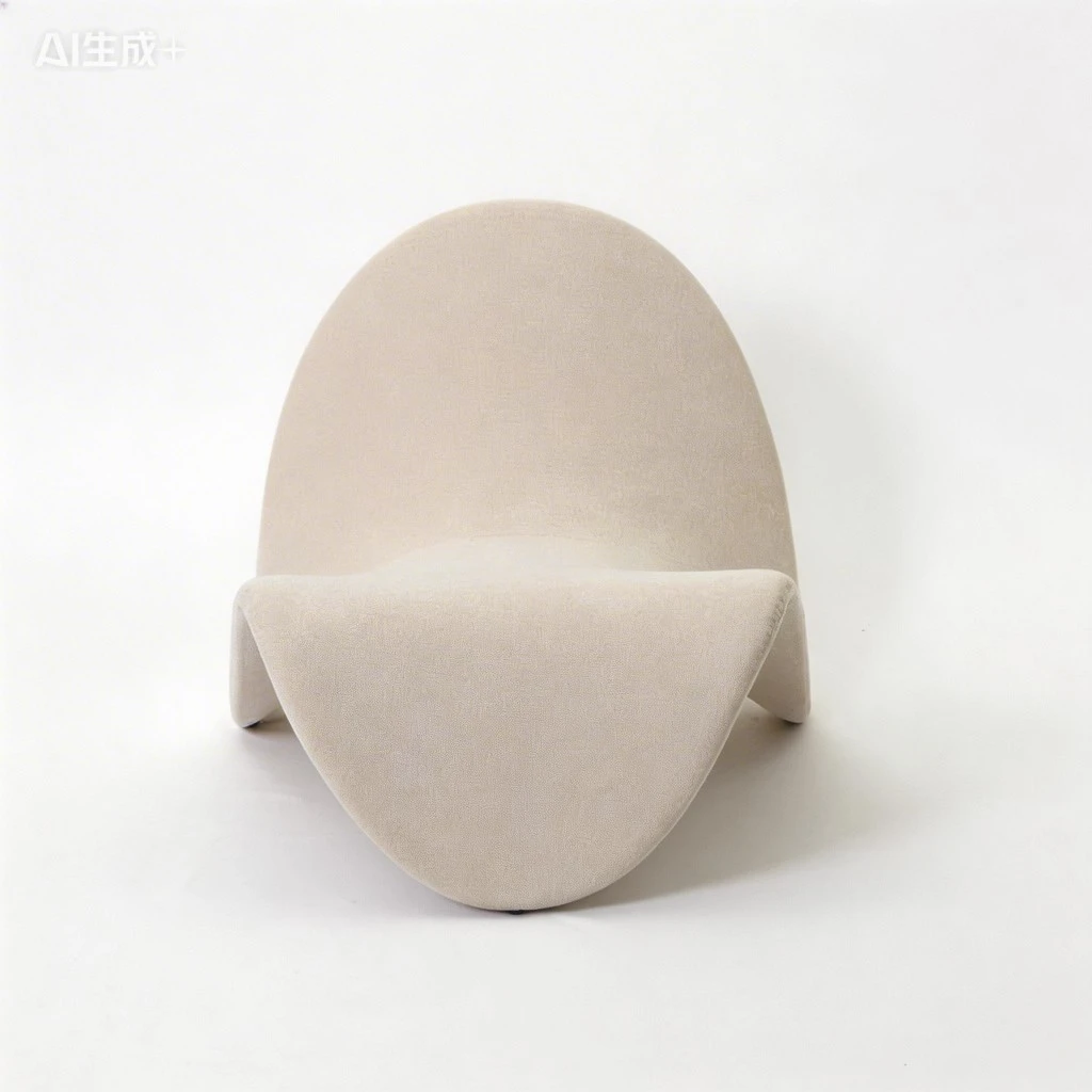 Tongue Chair Light Grey Chenille