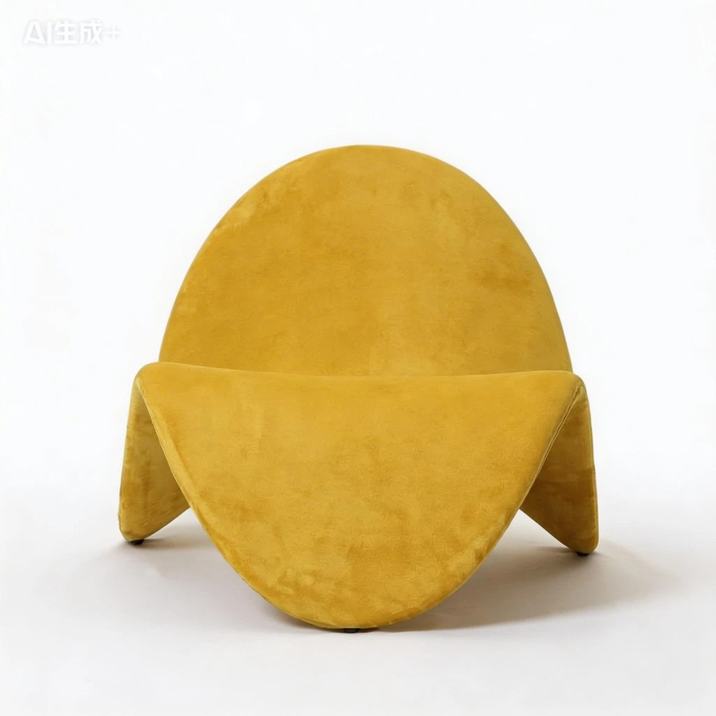 Tongue Chair Yellow Classic Suede