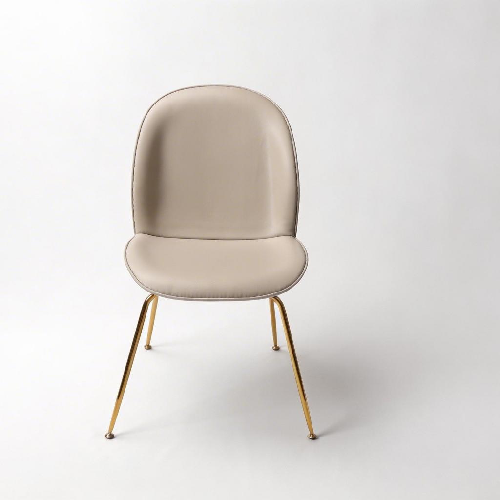 Beetle Dining Chair Beige Vegan Leather