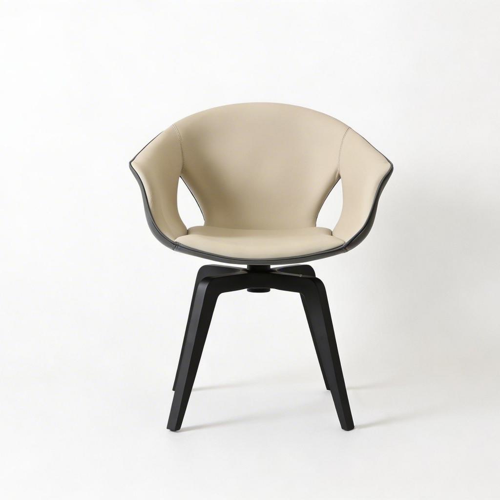 Ginger Chair Beige Vegan Leather Inside Dark Grey Vegan Leather Outside
