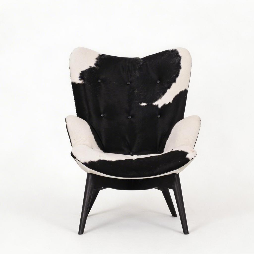 Grant Featherston Chair Black and white cowhide