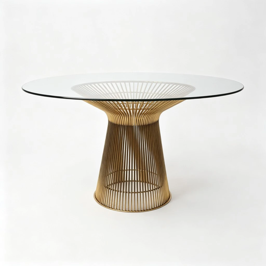 Platner Dining Table Stainless Steel Frame With Gold Colour