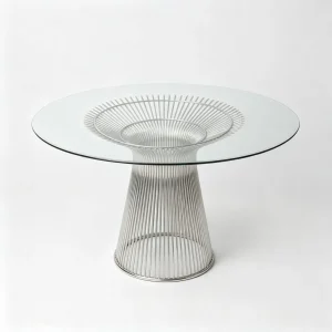 Platner Dining Table Natural Stainless Steel Frame