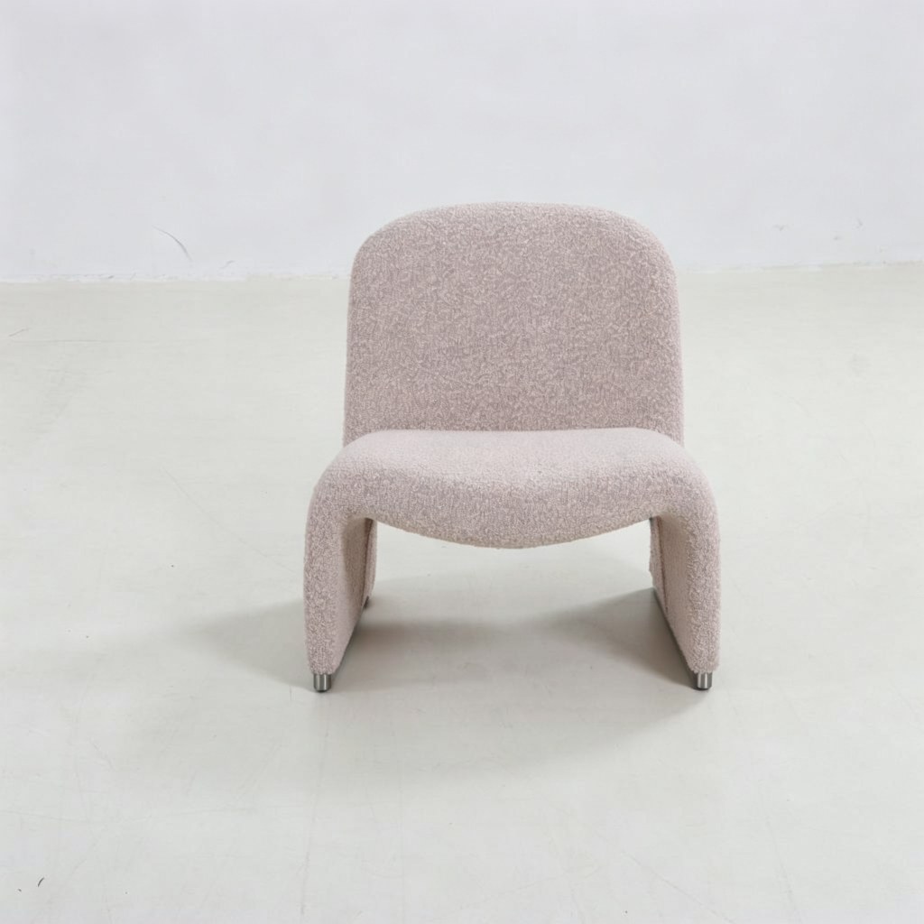 Alky Chair Beige Grey Boucle Fabric
