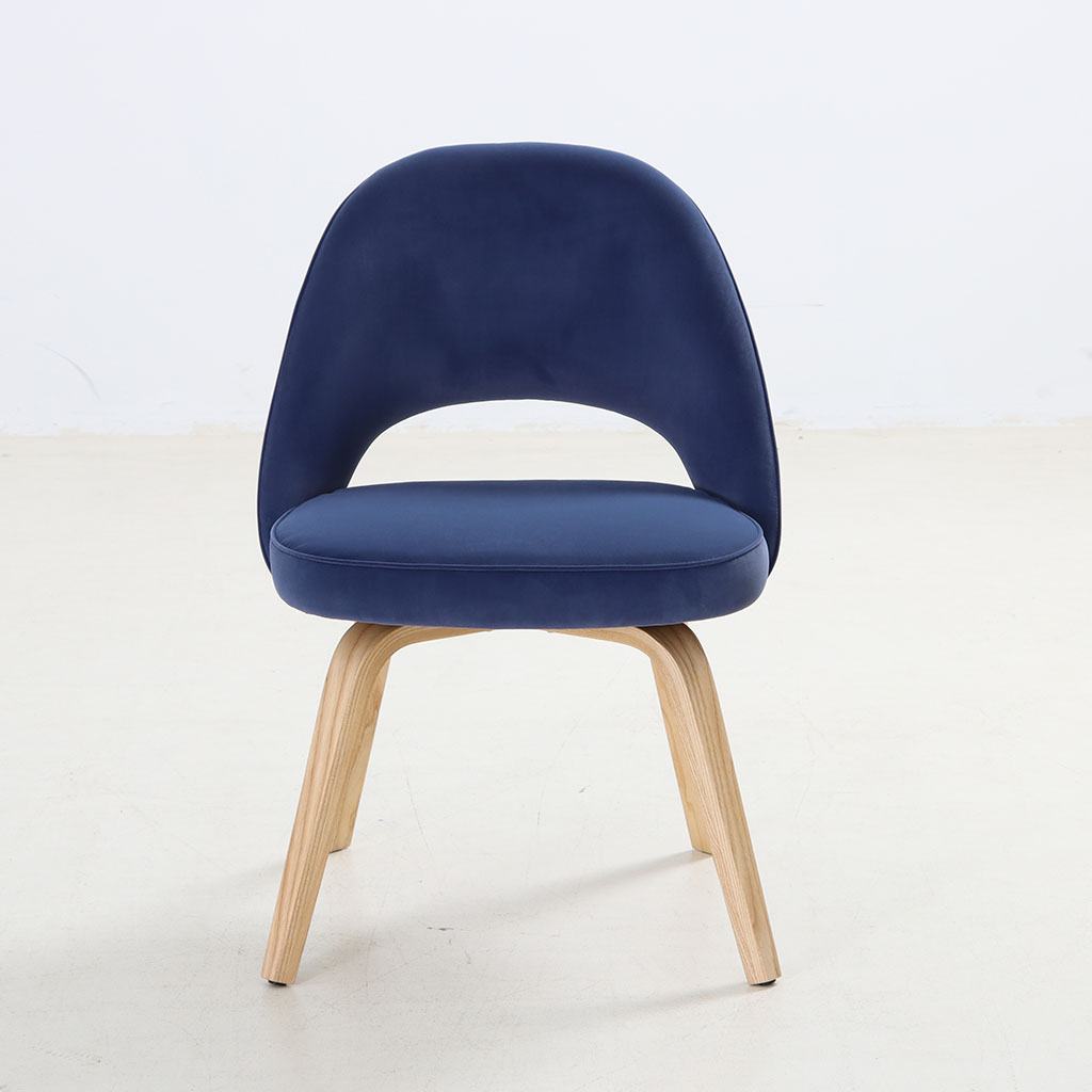 Saarinen Side Chair Stone Blue Velvet