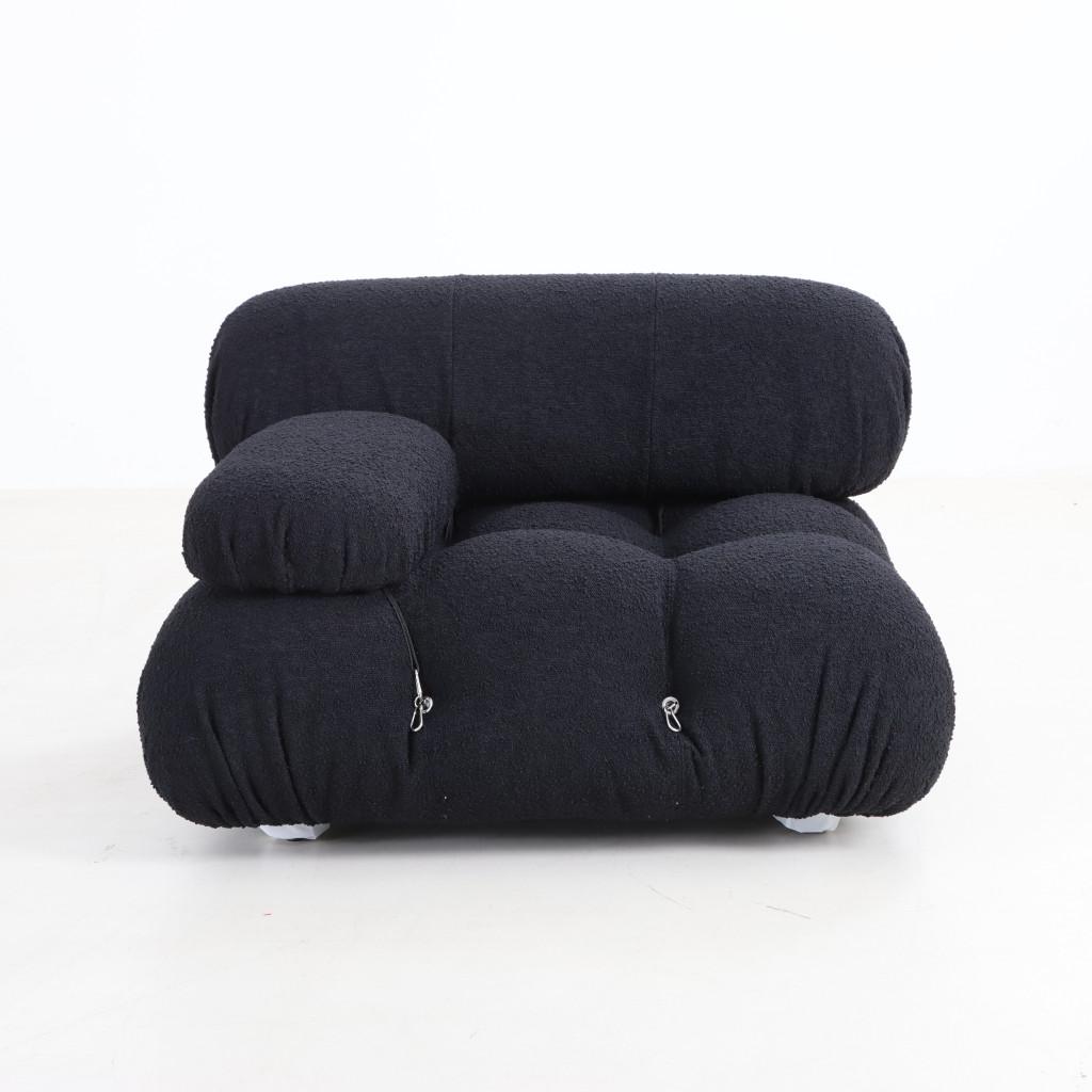 Mario Belini Sofa Left Armrest Seat Module Black Boucle Fabric