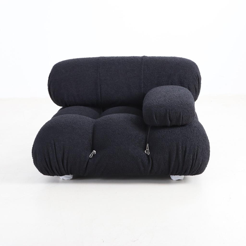 Mario Belini Sofa Right Armrest Seat Module Black Boucle Fabric