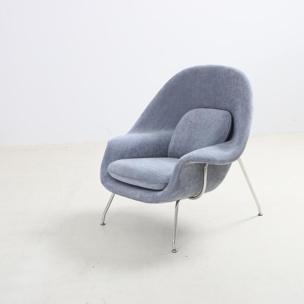 Womb Chair Luxury Grey Chenille
