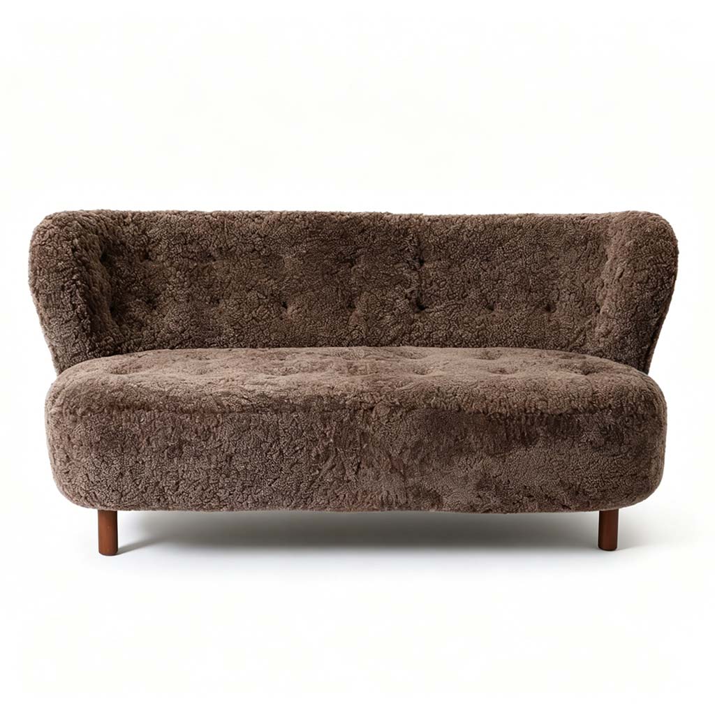 Little Petra 2 Seater Taupe Brown Sheepskin