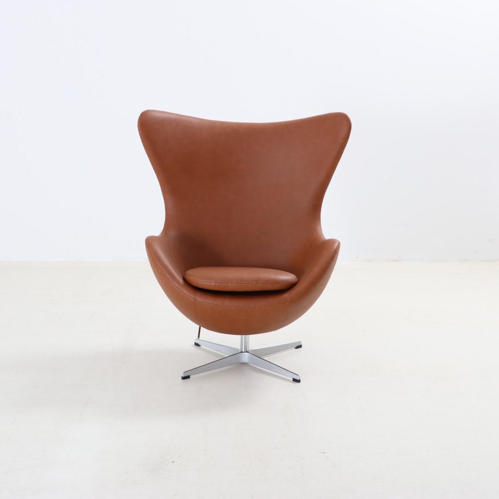 Egg Chair Dark Tan Antique Vegan Leather