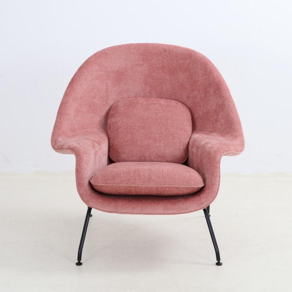 Light Pink Chenille Lounge Chair